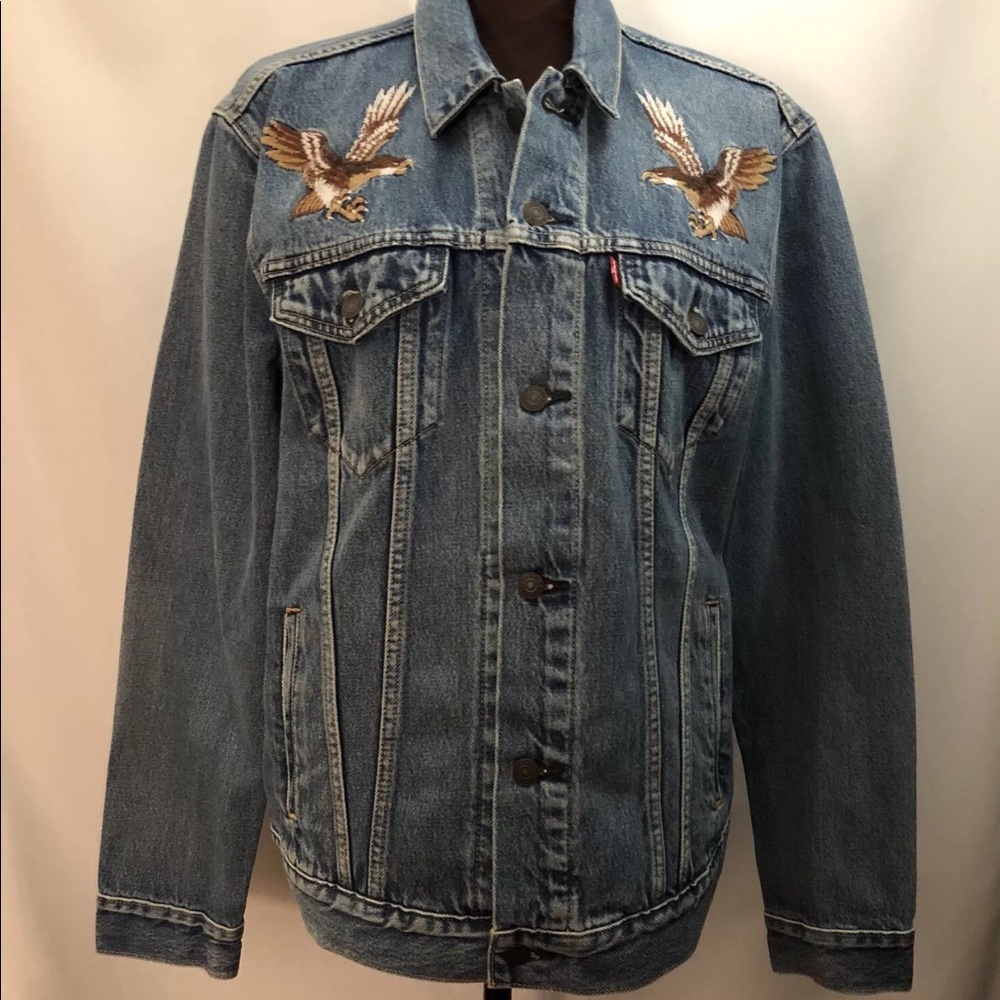 Levi's Blue Bomber Jacket with Dragon Embroidery - Picture 3 of 8